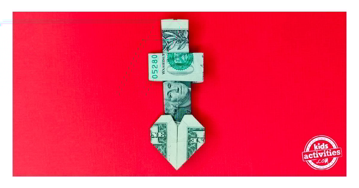 Make a Unique Dollar Bill Origami Heart with Cross | Kids Activities Blog