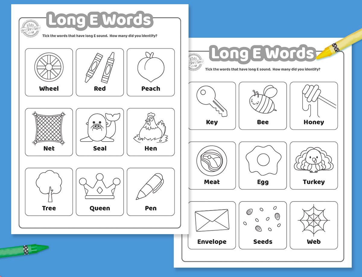Long E Words Worksheets To Print | Kids Activities Blog, image size:1200x918