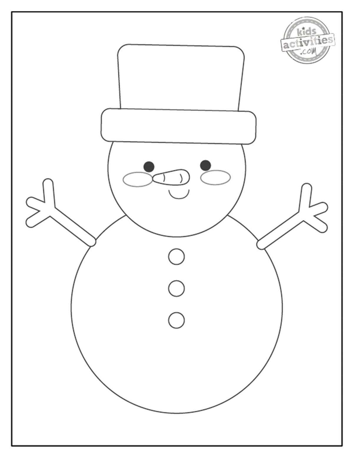 Printable Snowman To Color Gerald Printable Printable Snowman To Color Gerald Printable