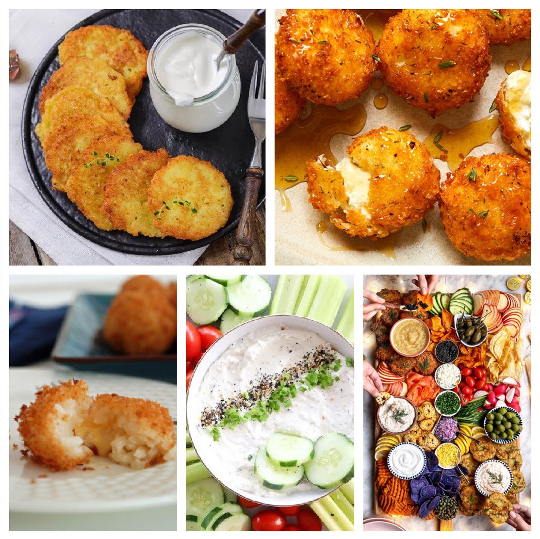 A collage of different foods and meals cooked during Hanukkah.