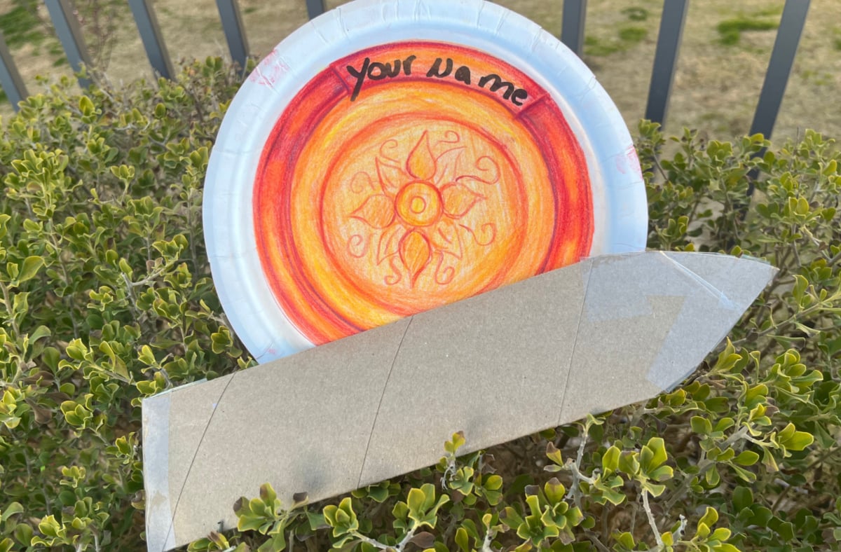 A shield and sword craft inspired by Ancient Greek olympics.