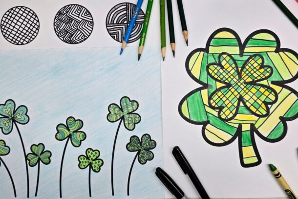 Shamrock Zentangle Art Project for Kids • Kids Activities Blog