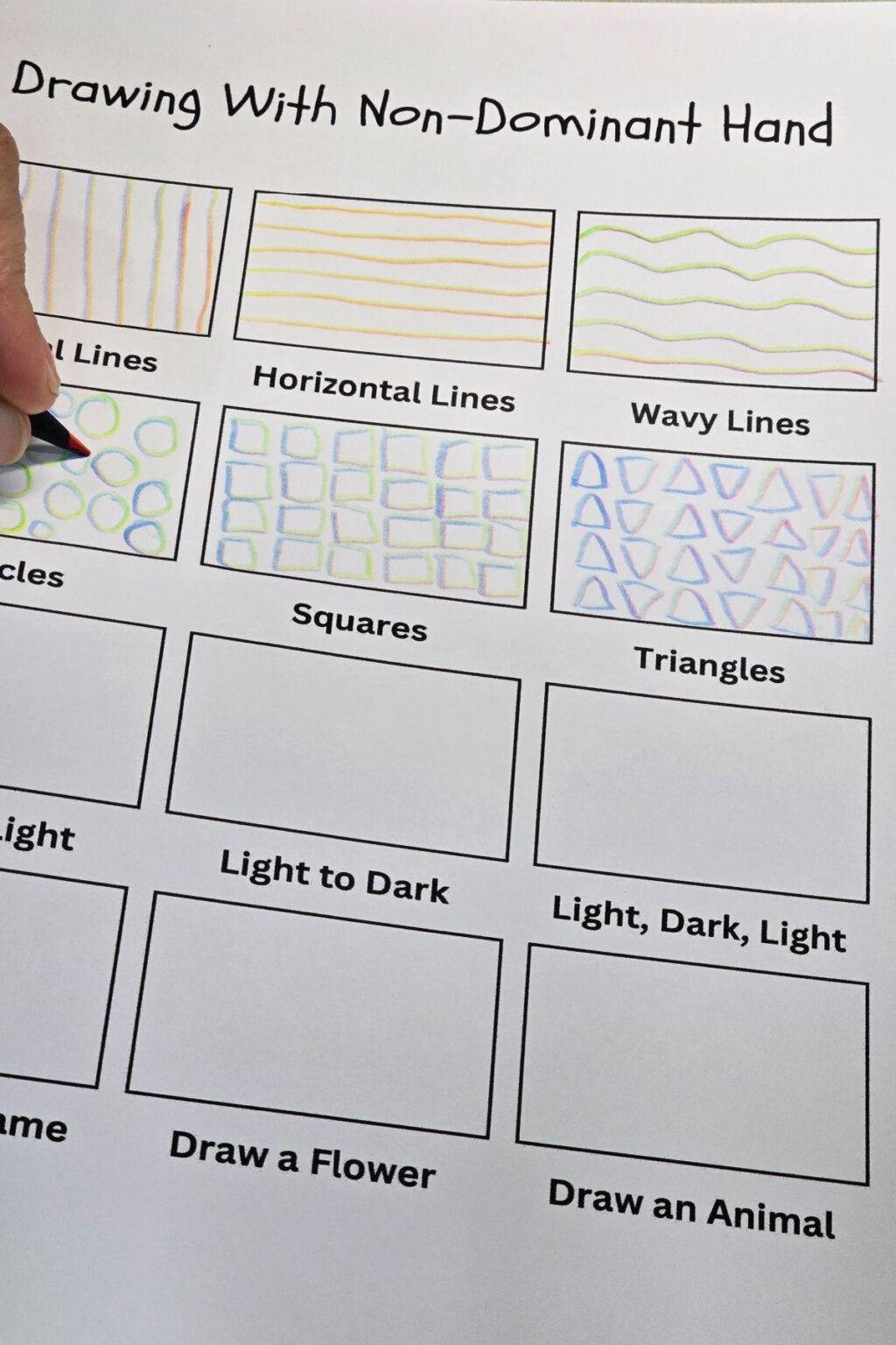 Drawing With Non-Dominant Hand Art Project for Kids • Kids Activities Blog