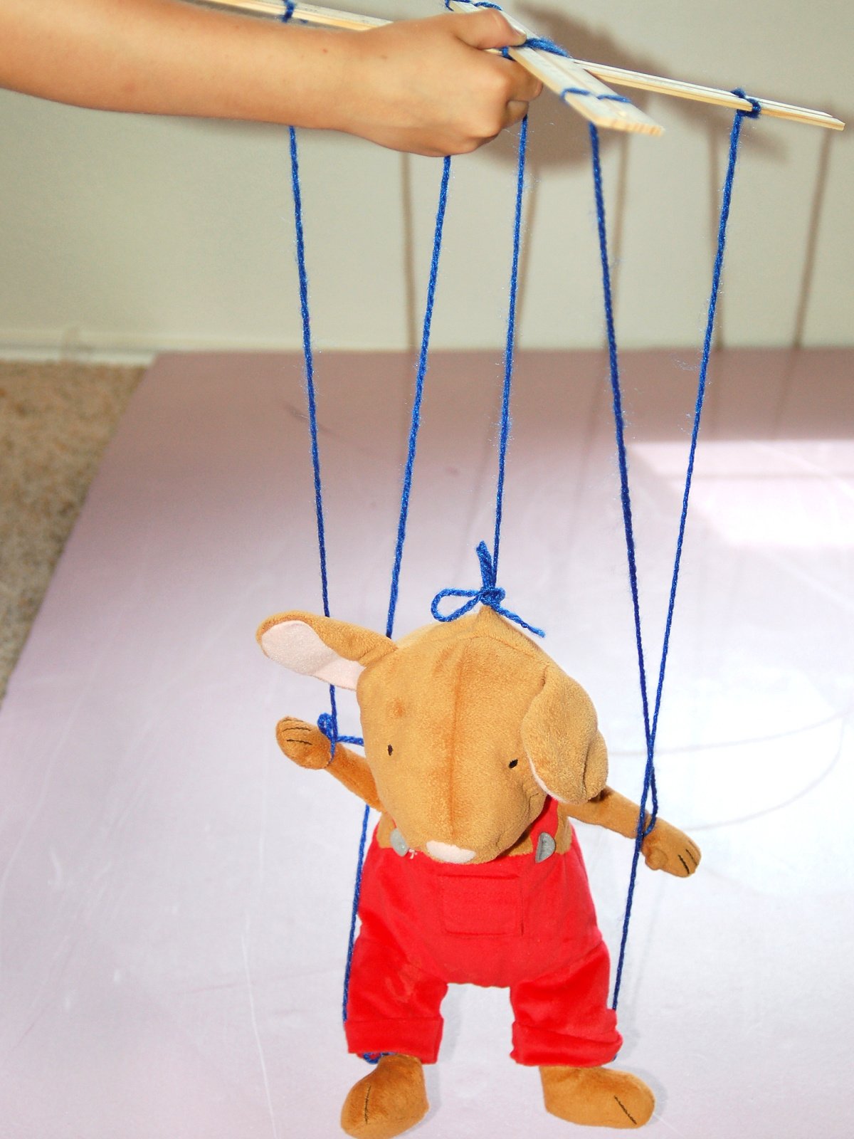 DIY Marionette Craft- Tie the strings to the stuffed animal- kids activities blog