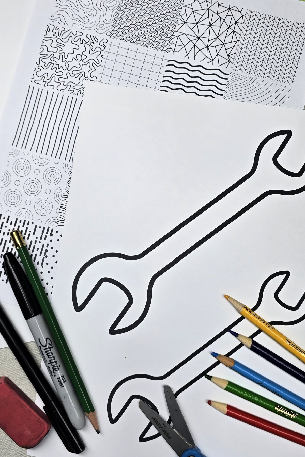 supplies needed for overlapping tools include colored pencils, and permanent markers, and our free printable pages - kids activities blog