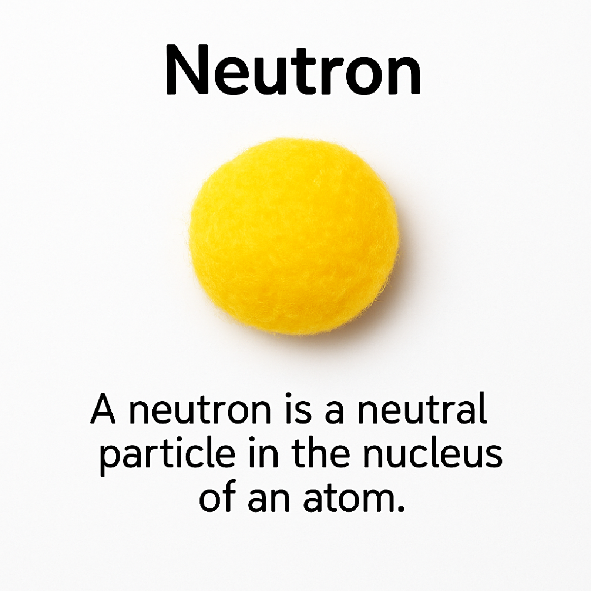 Make an atom- neutron- yellow orb with text- kids activitie sblog