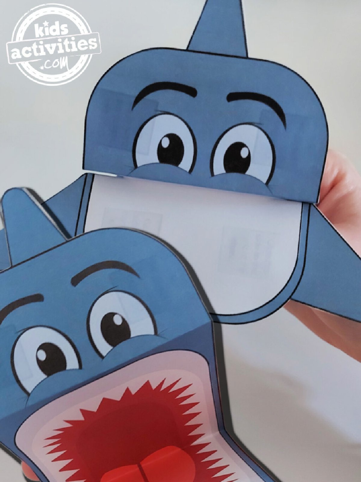 Shark Craft- Printable shark puppet with teeth -Kids Activities Blog