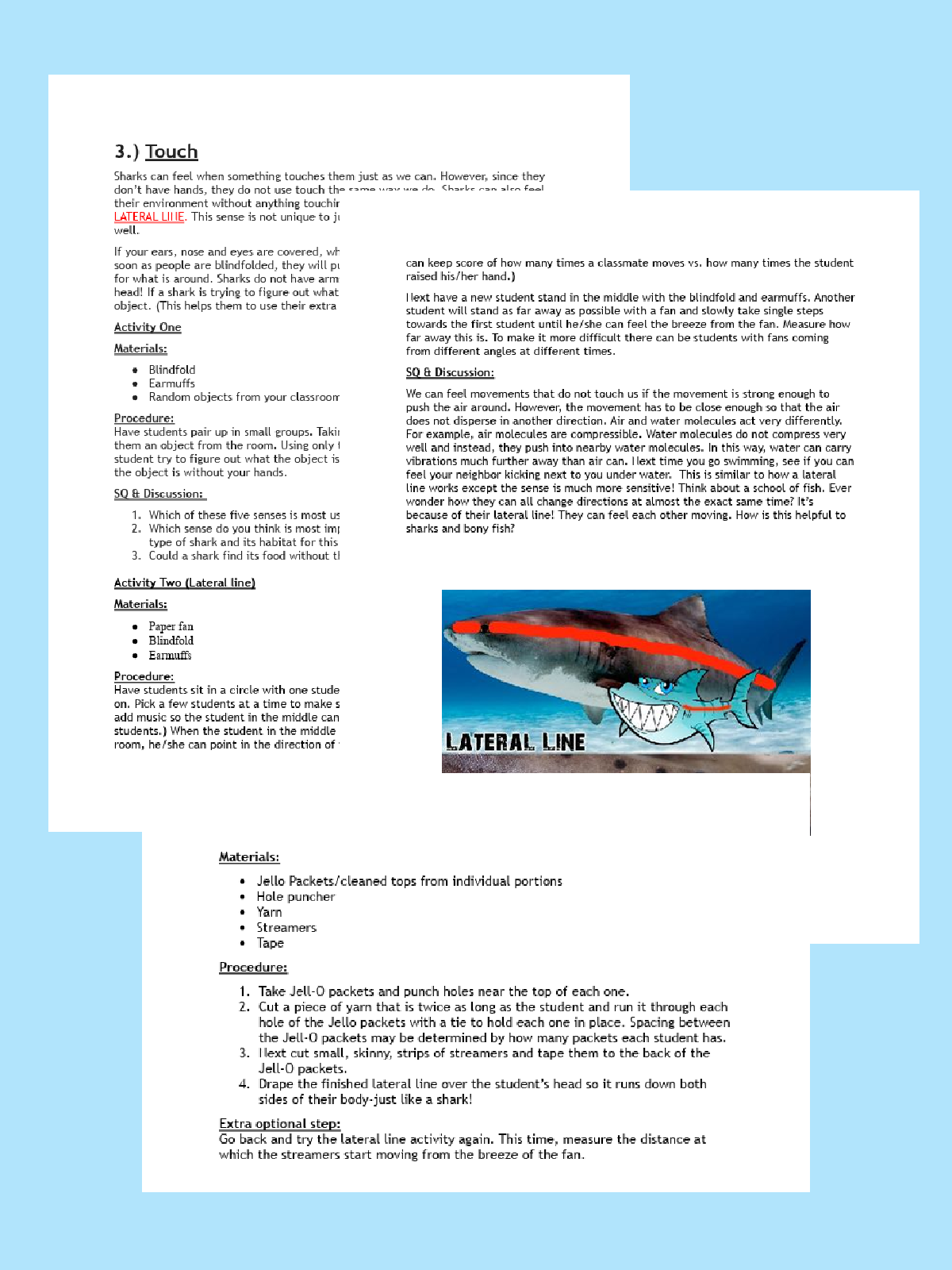Shark Science- printed pdf images black and white with images -kids activities blog