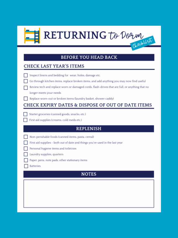 Pack Like a Pro With This College Dorm Checklist Printable | Kids ...