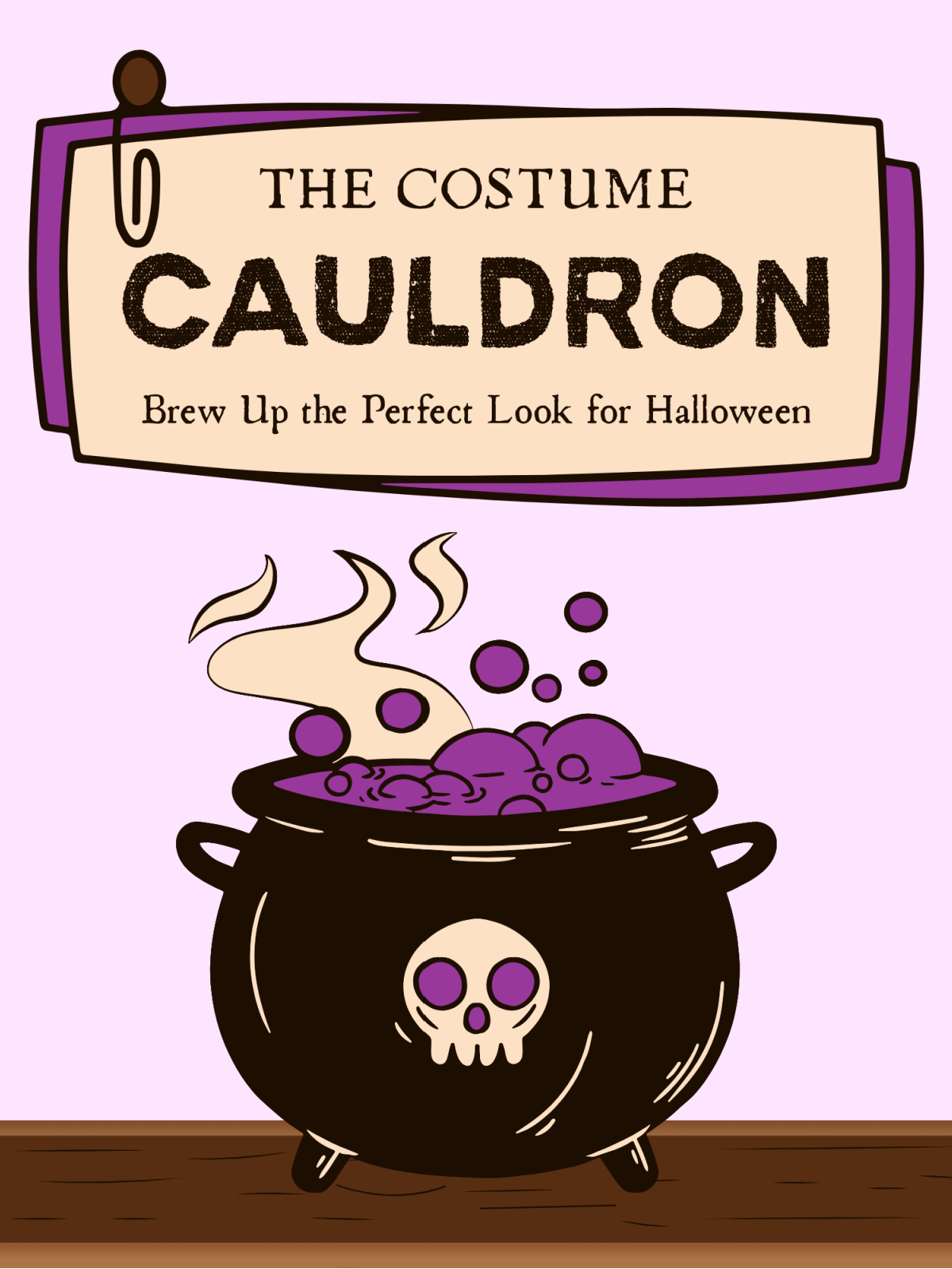 Halloween Costume planner- cover with cauldron and text- kids activities blog