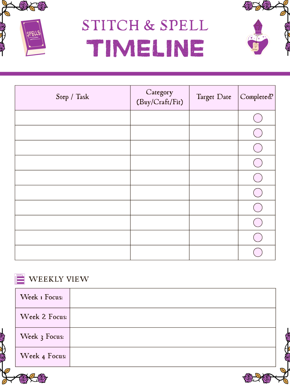 Halloween Planner- timeline blank boxes and text with images and printed pdf file - Kids Activities Blog