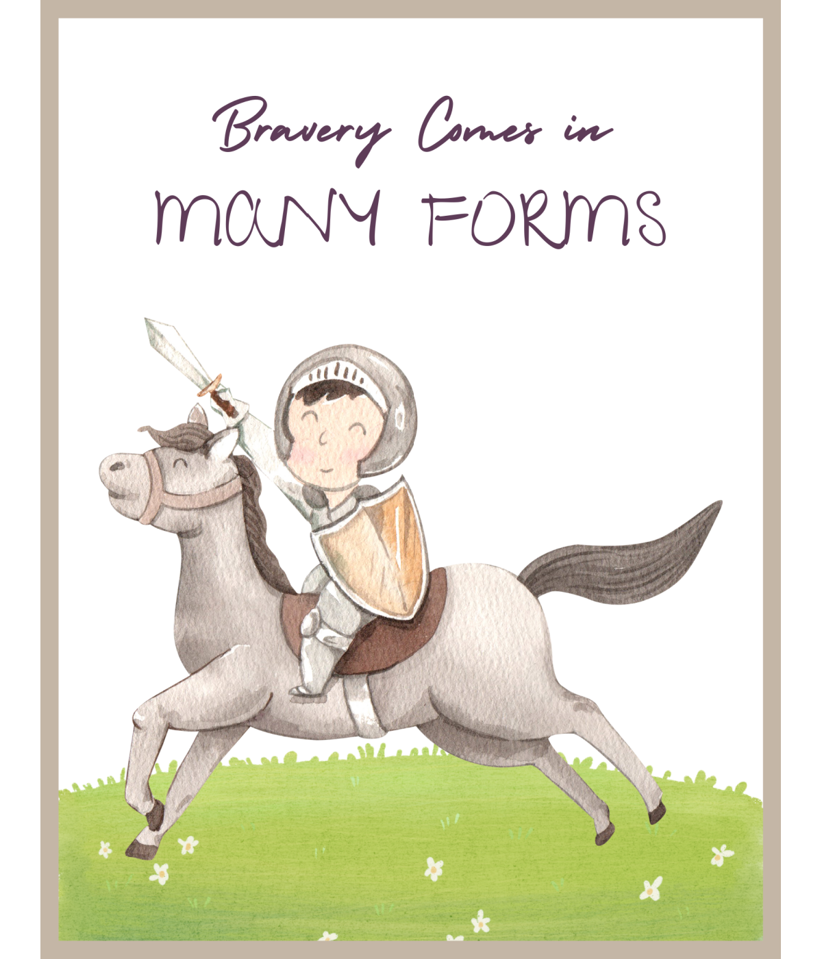 Kindness rules- knight with a sword on a horse with text printed pdf file - Kids Activities Blog