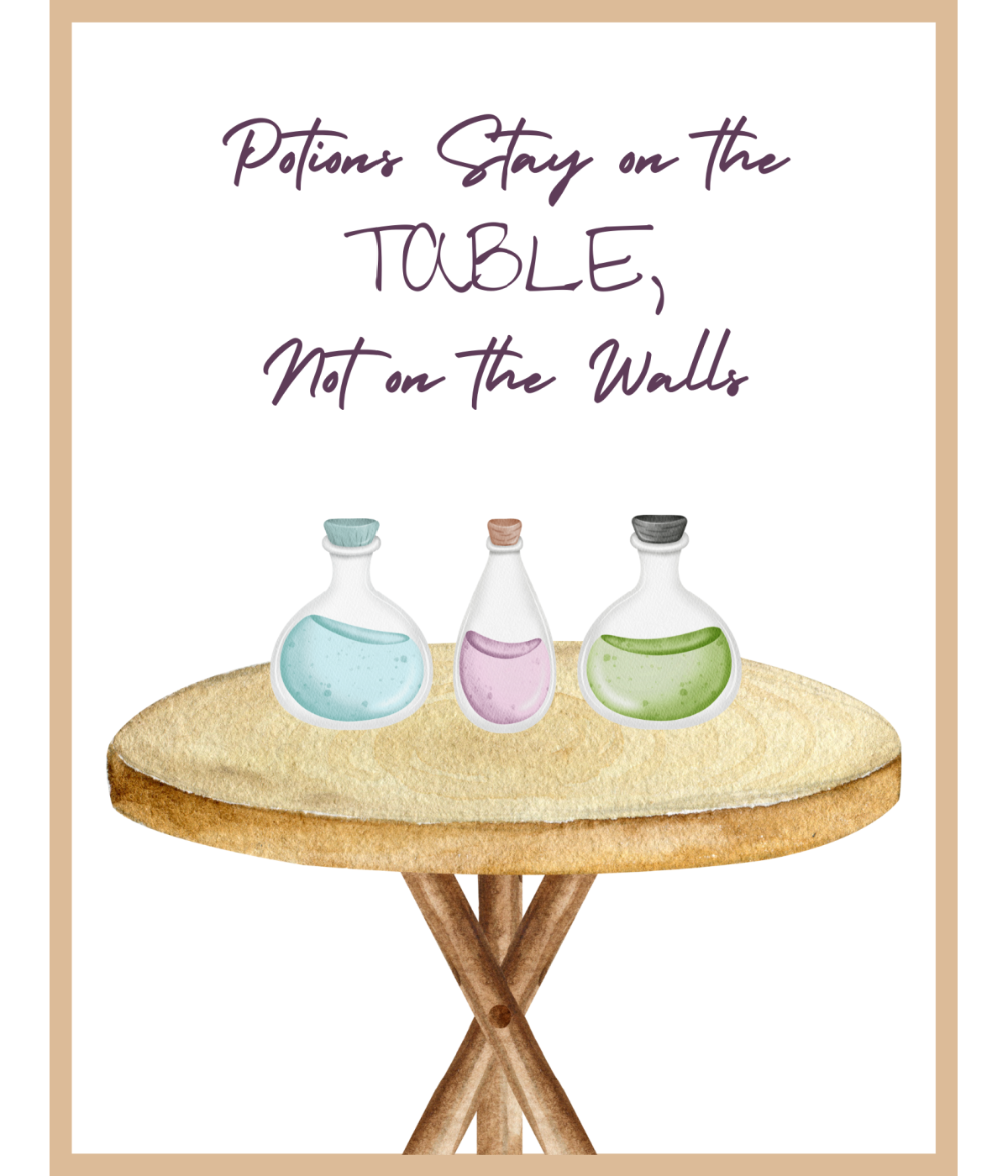 Kindness rules- blue pink and green potions on a wood table with text printed pdf file - Kids Activities Blog