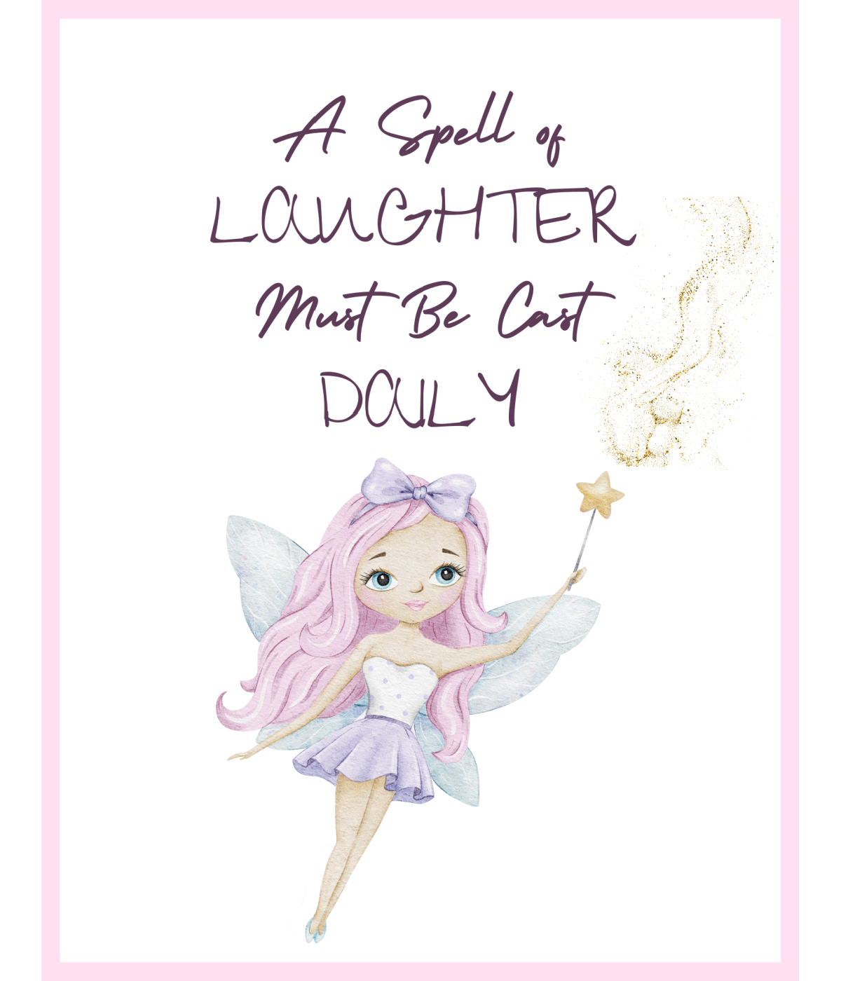 Kindness rules- Fairy with wand and text printed pdf file- Kids Activities Blog