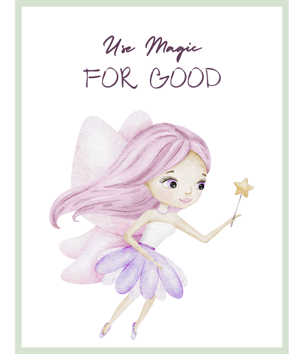 Kindness rules- Fairy with text printed pdf file- Kids Activities Blog