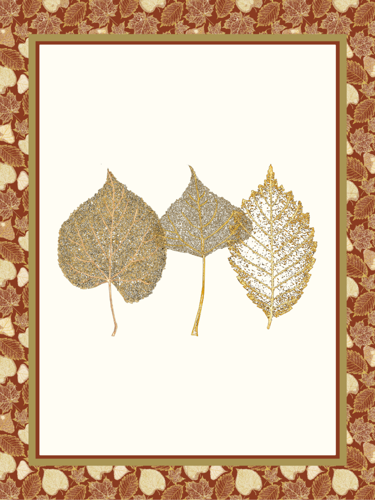 Printable Posters- Simple red and gold leaf poster printed pdf file - Kids Activities Blog