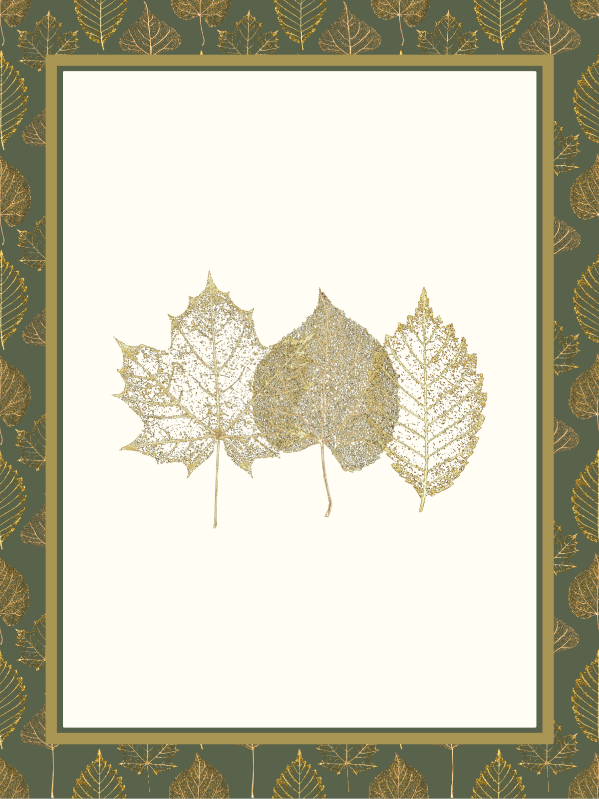 Printable Posters- Green and gold leaf poster printed pdf file- Kids Activities Blog