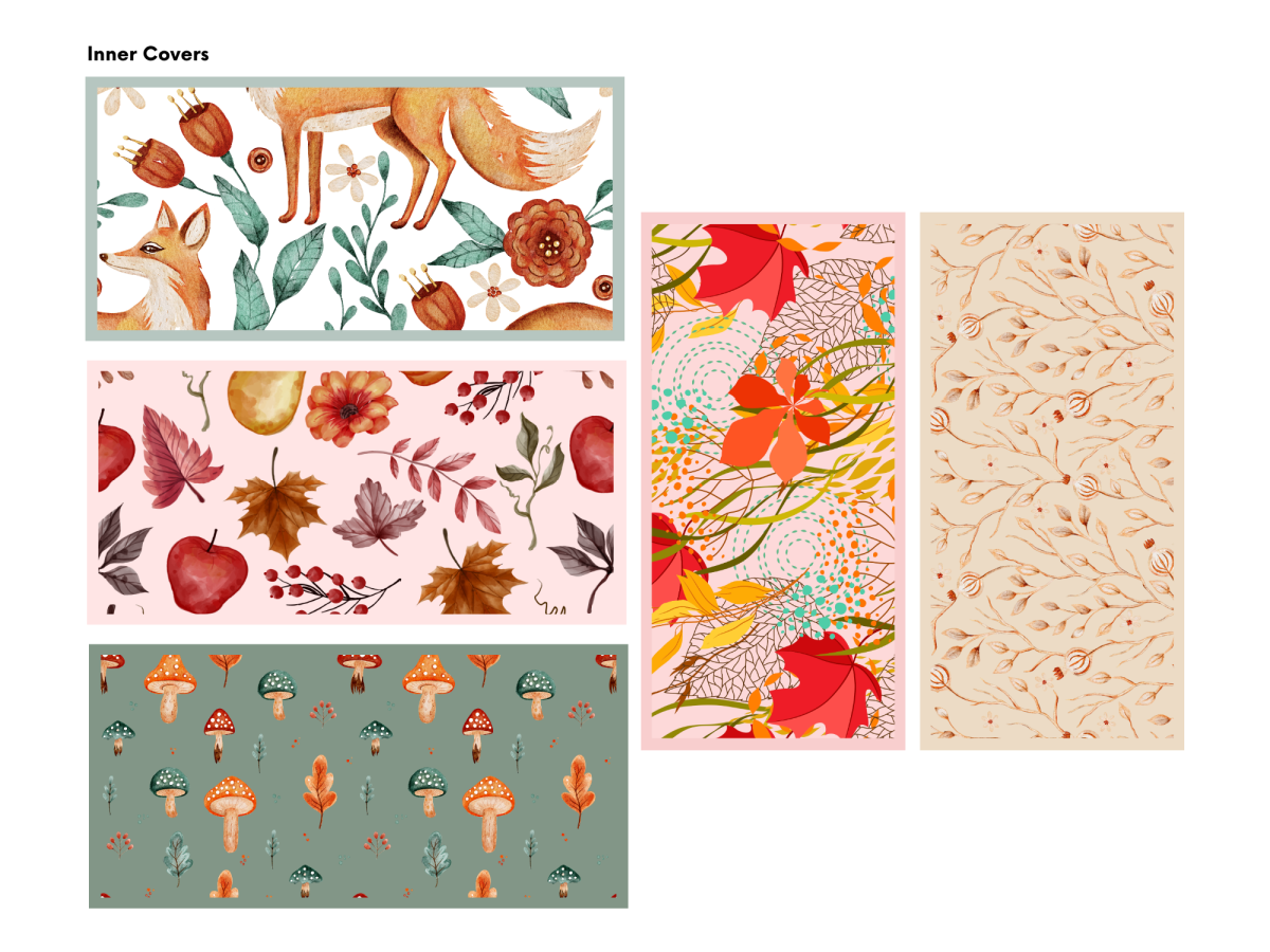 Fall Gift Box- Step 3- various covers with colors and designs printed pdf file- kids activities blog