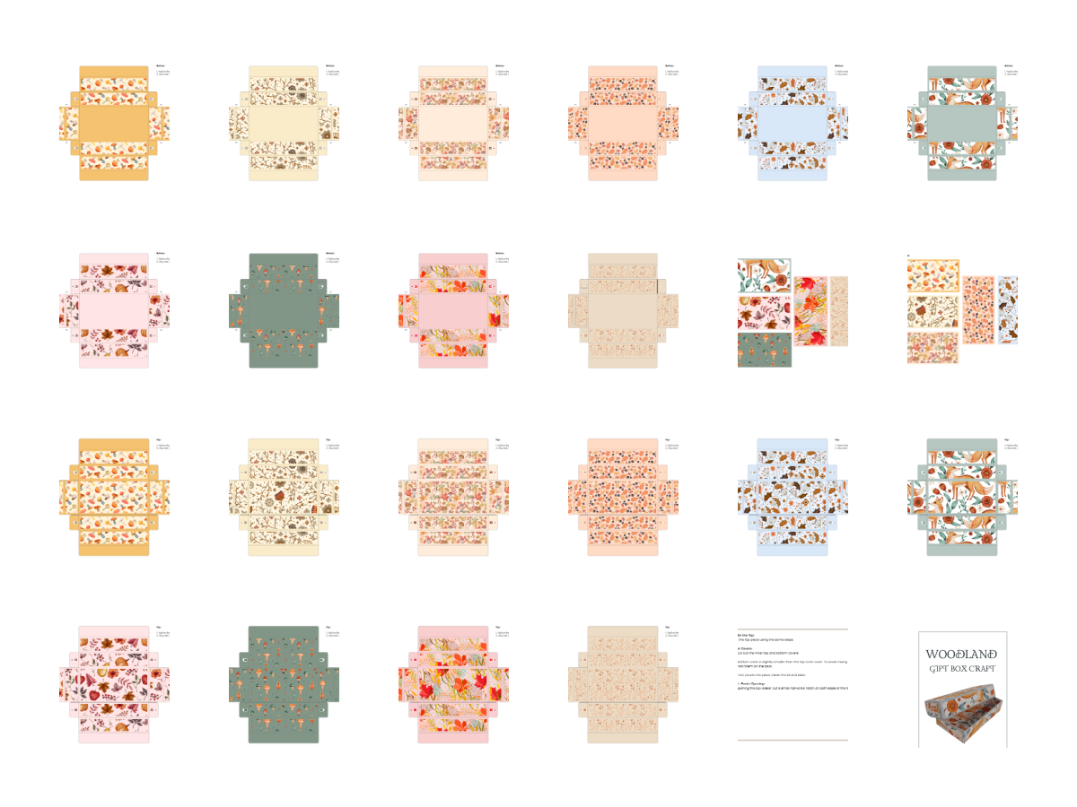DIY Gift Box Designs and printables in a collage- kids activities blog