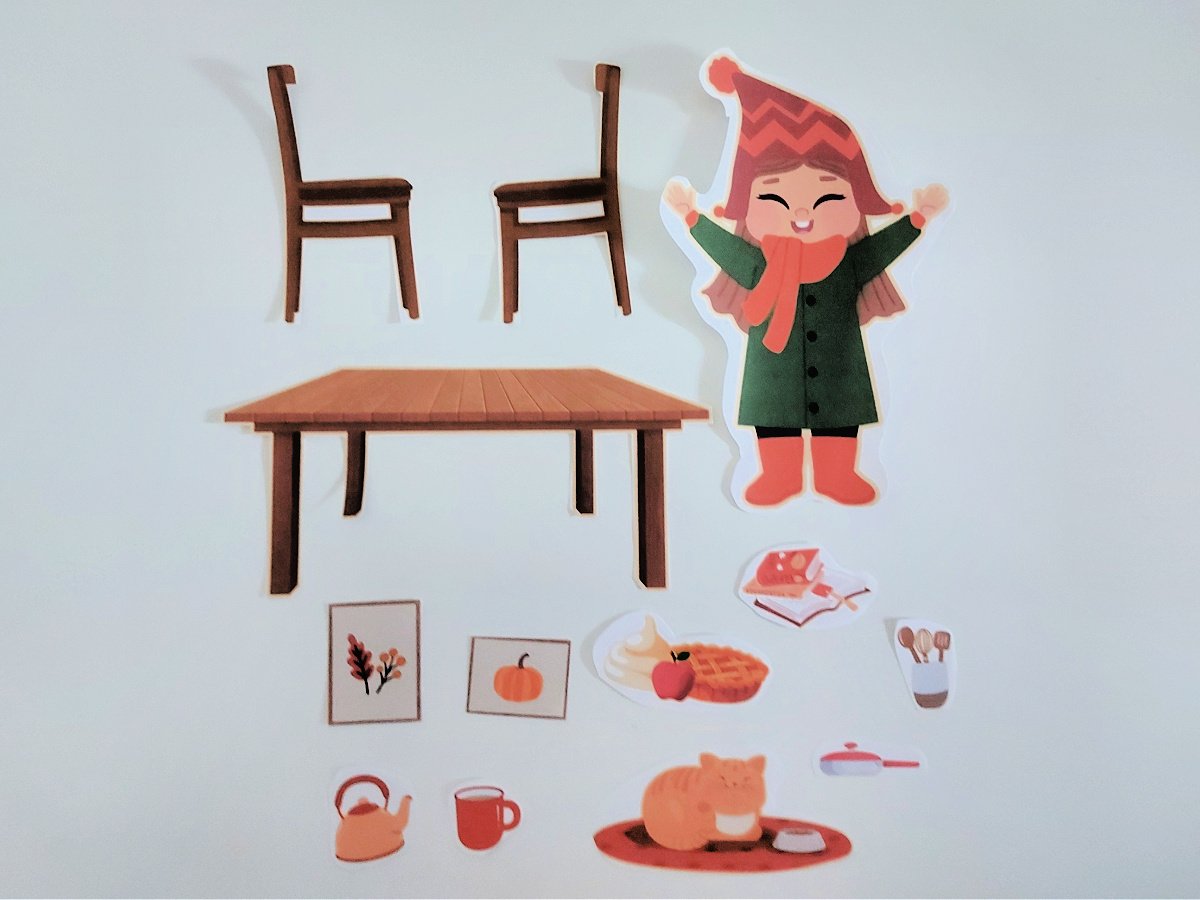 Fall Craft- printable pieces like table chairs, food, and girl cut out- kids activities blog
