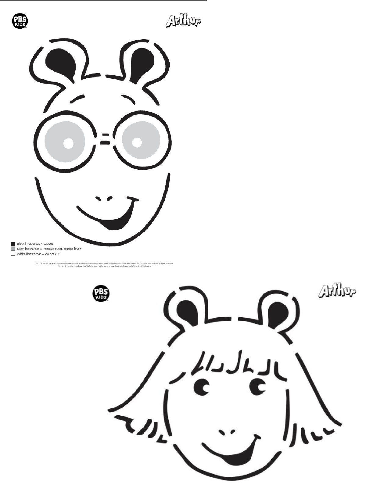 jack o lantern template arthur and dw- kids activities blog