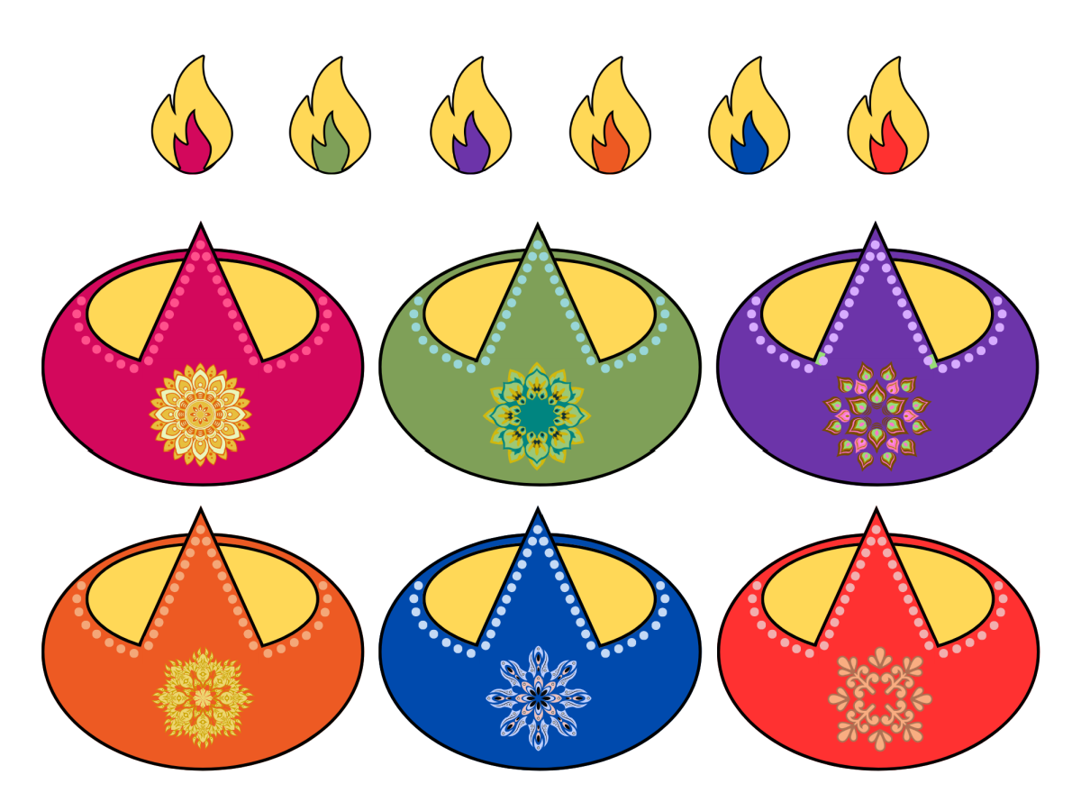 Paper diya craft- lamp bowls and flames to cut out- kids activities blog