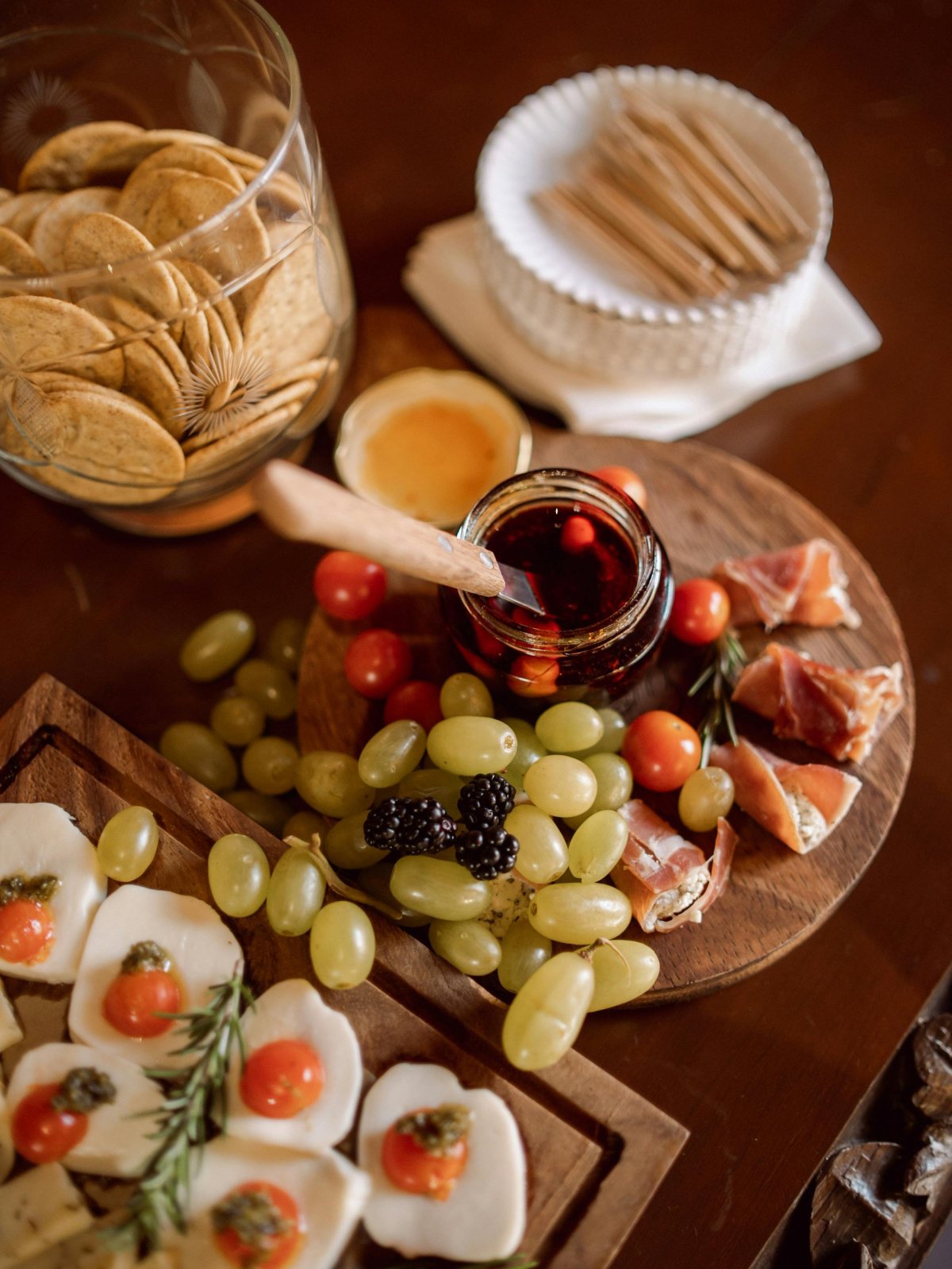Halloween Alternatives- charcuterie with cheese and crackers and bowls- kids activities blog