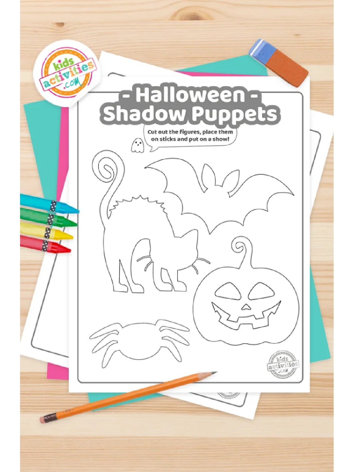 Halloween Pumpkin Carving Template- Halloween shadow puppet template - Kids Activities Blog