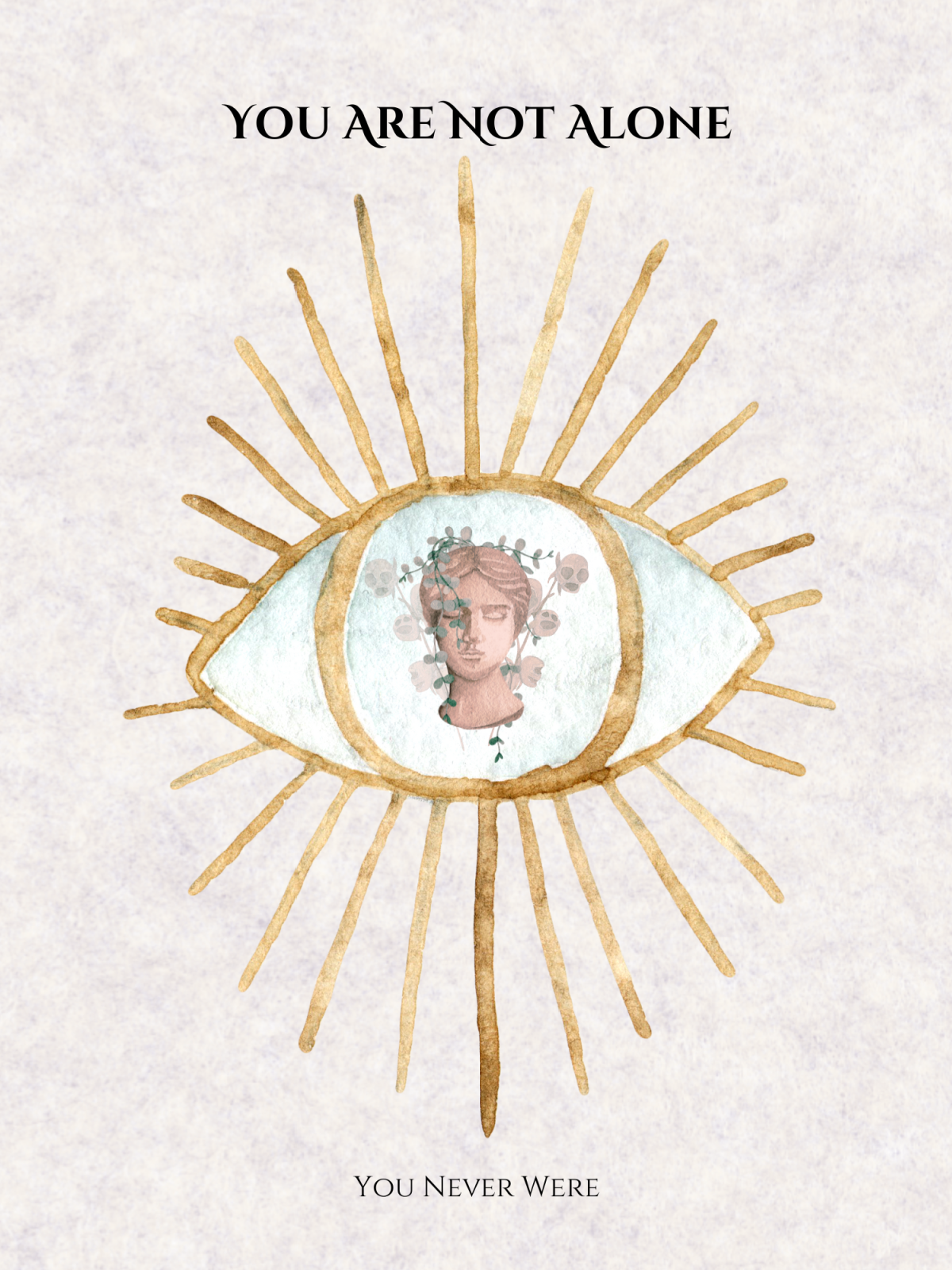 Printable Posters- eye with long eyelashes with woman in pupil and flowers and vines and text on the outside - Kids Activities Blog