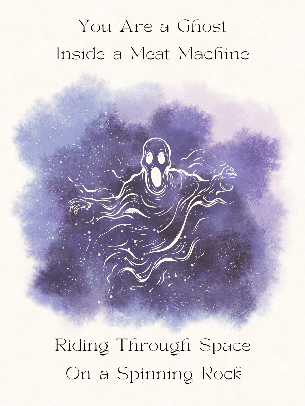 Printable Posters- text with purple and pink background and a ghost - Kids Activities Blog