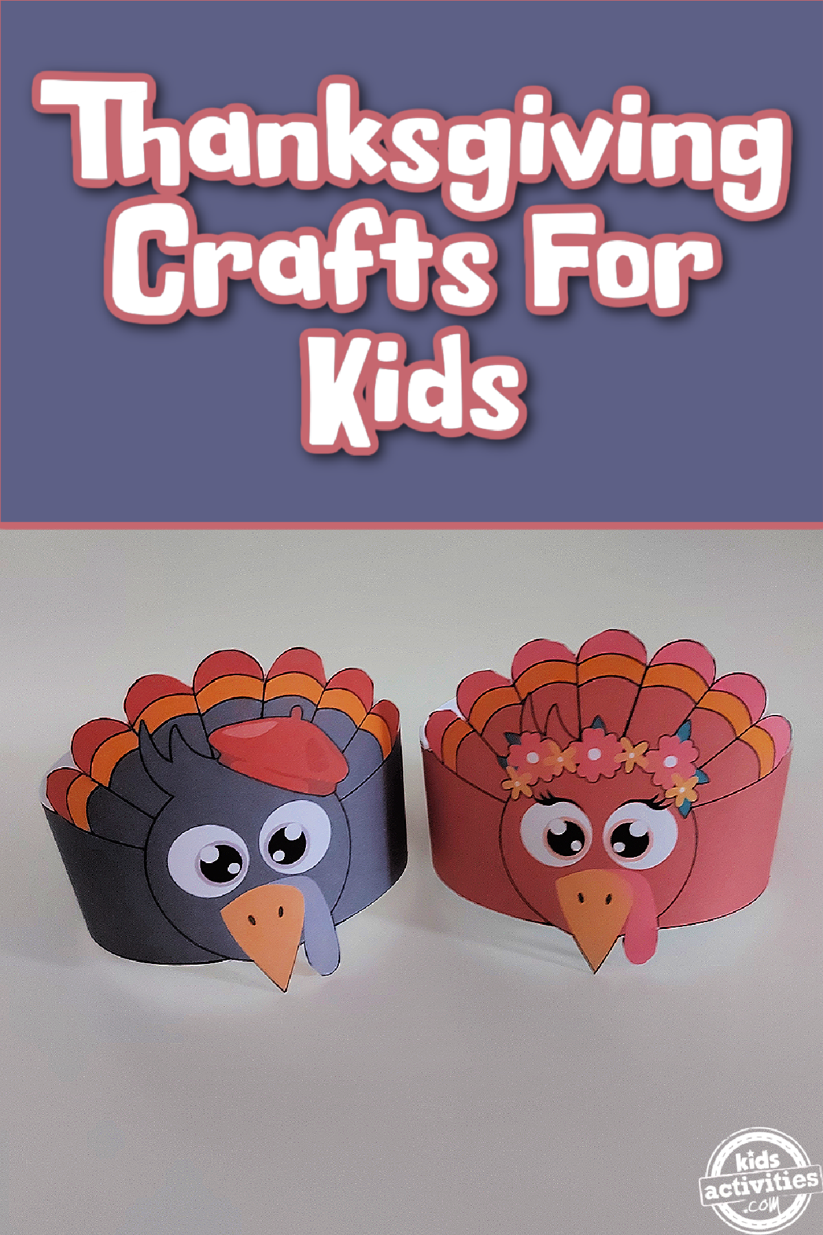Thanksgiving Table Decor- Pink and gray napkin holders on a white background with text- kids activities blog