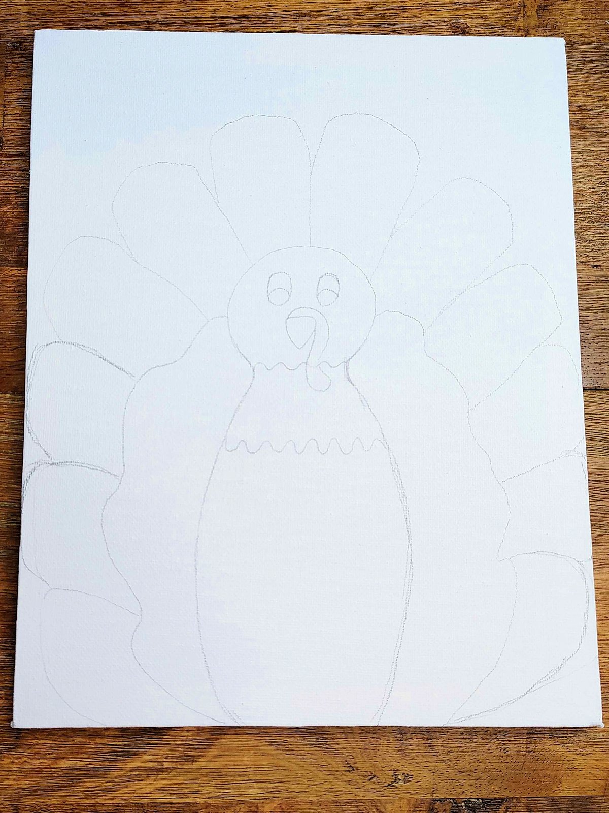Turkey Painting- Step 2 - Add 2 layers of feathers - Kids Activities Blog