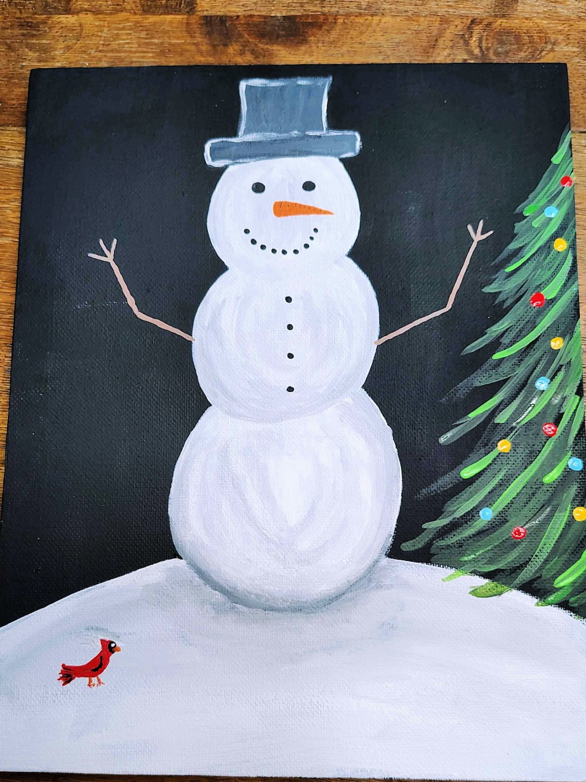 Snowman Craft- Step 11- Add a bird and ornaments - Kids Activities Blog