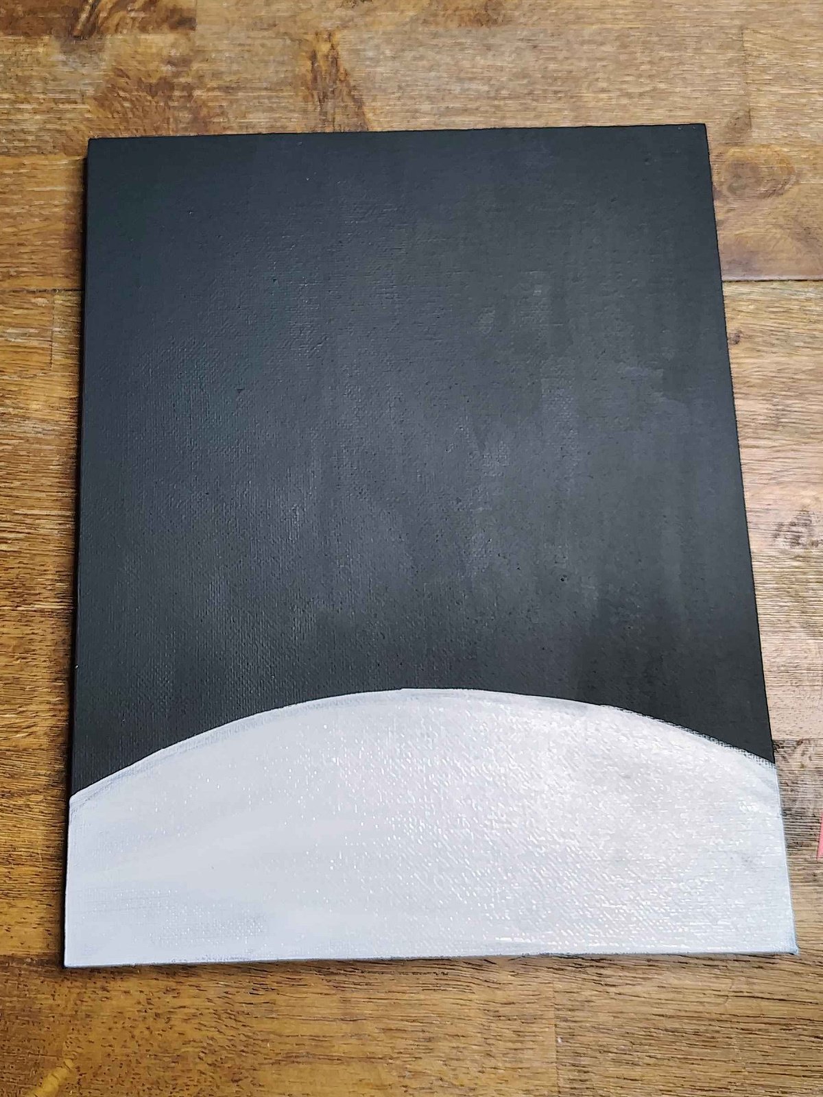 Snowman Craft- Step 2- Snow painted on the ground- Kids Activities Blog