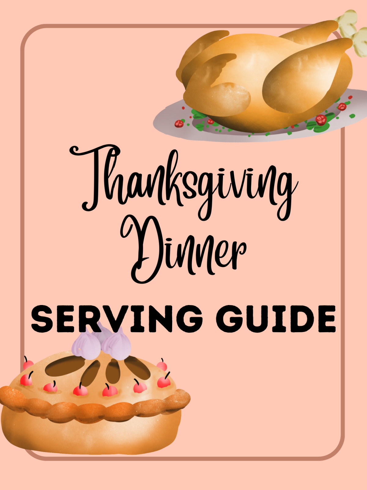 Plan Thanksgiving Printable- Cover with pie and turkey and text printed pdf file - Kids Activities Blog