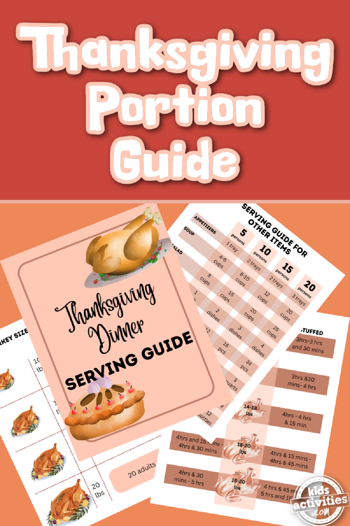 Plan Thanksgiving Printable- text and printed pdf files of our portion guide- kids activities blog