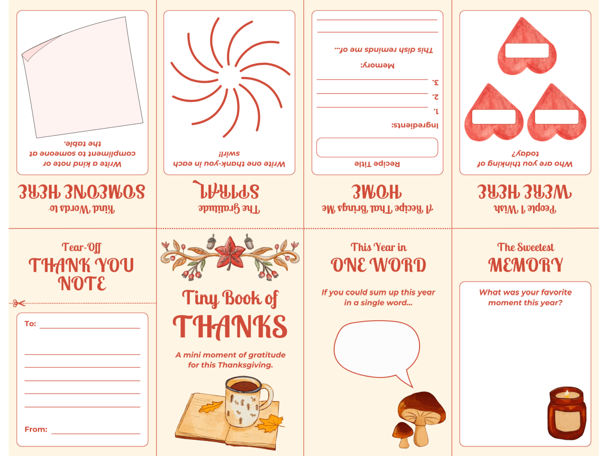 Thanksgiving Zine with colored images and activity blanks printed pdf file- kids activities blog