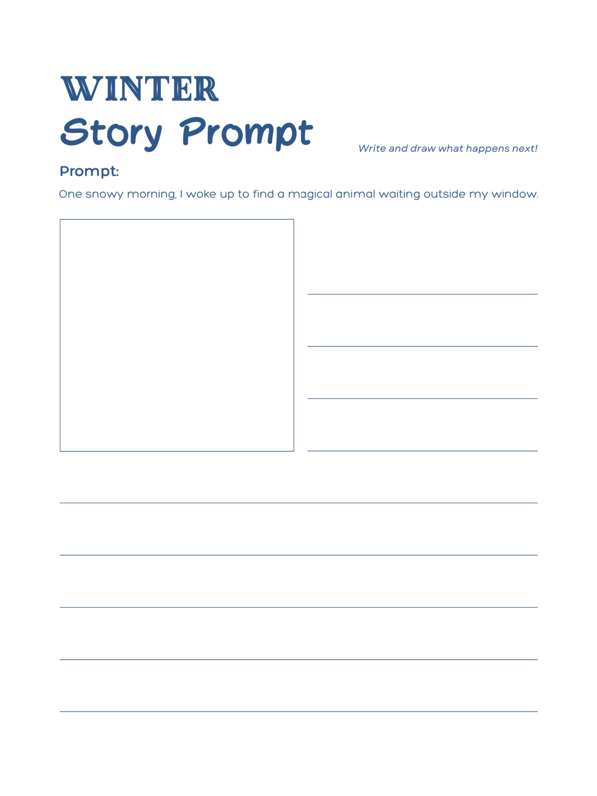 Activity Sheets- blank lines and square for writing- Kids Activities Blog