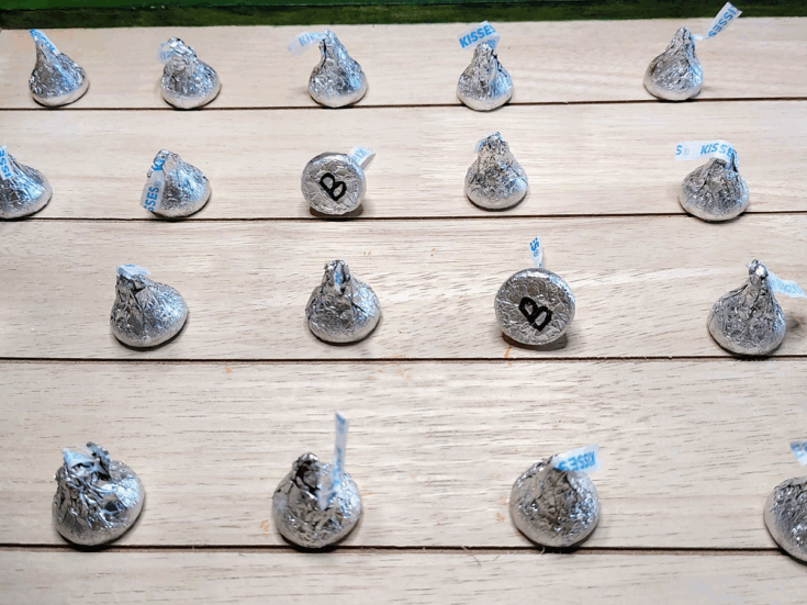 How to play- start tipping the kisses over until you find matches- kids activities blog