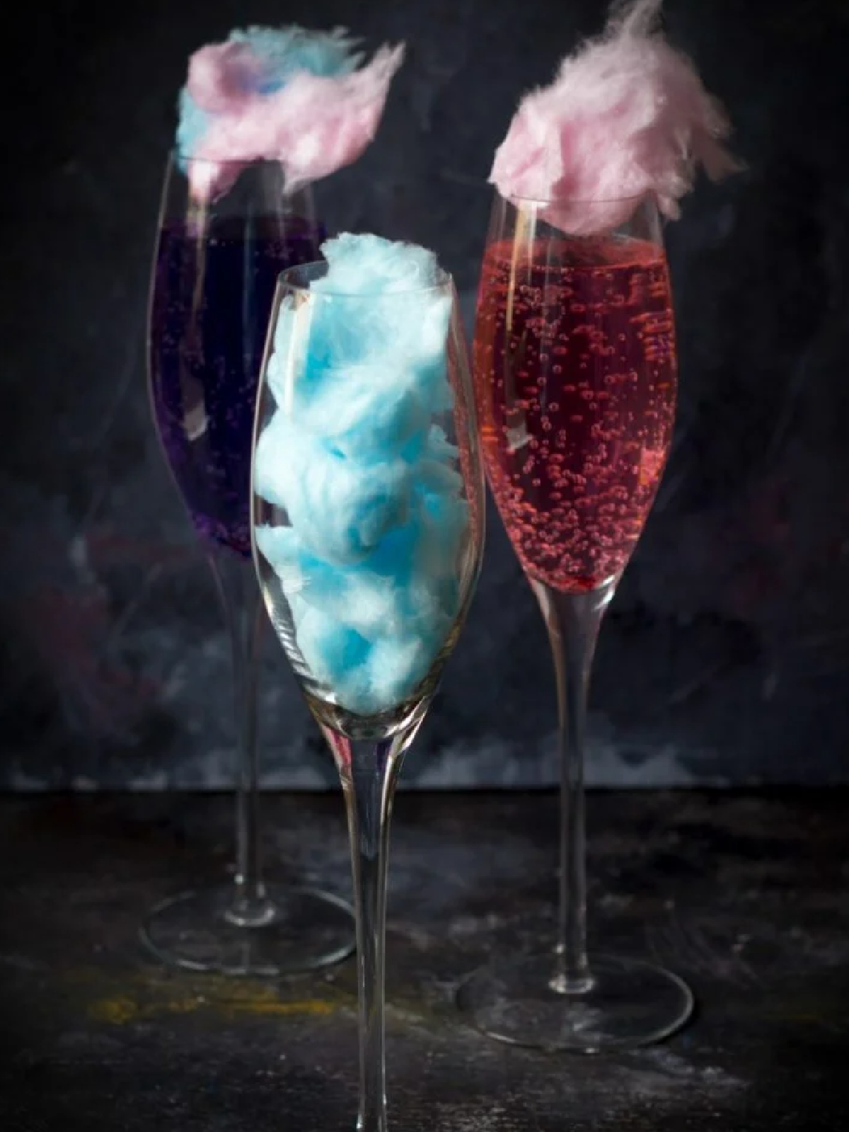New Years Eve Mocktails- cotton candy with colorful bubbly liquid-Kids Activities Blog