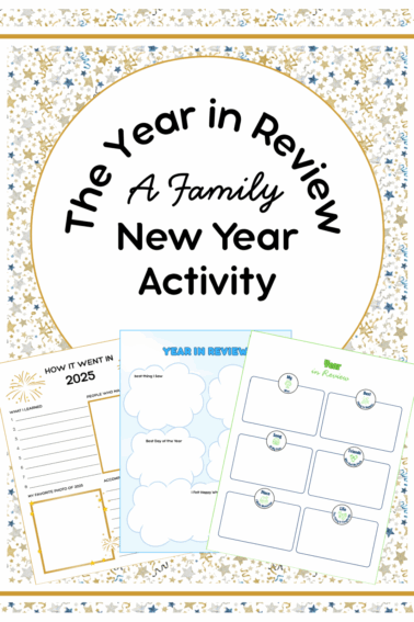 New Years Printables- stars in gold and blue with text and printed pdf files-Kids Activities Blog