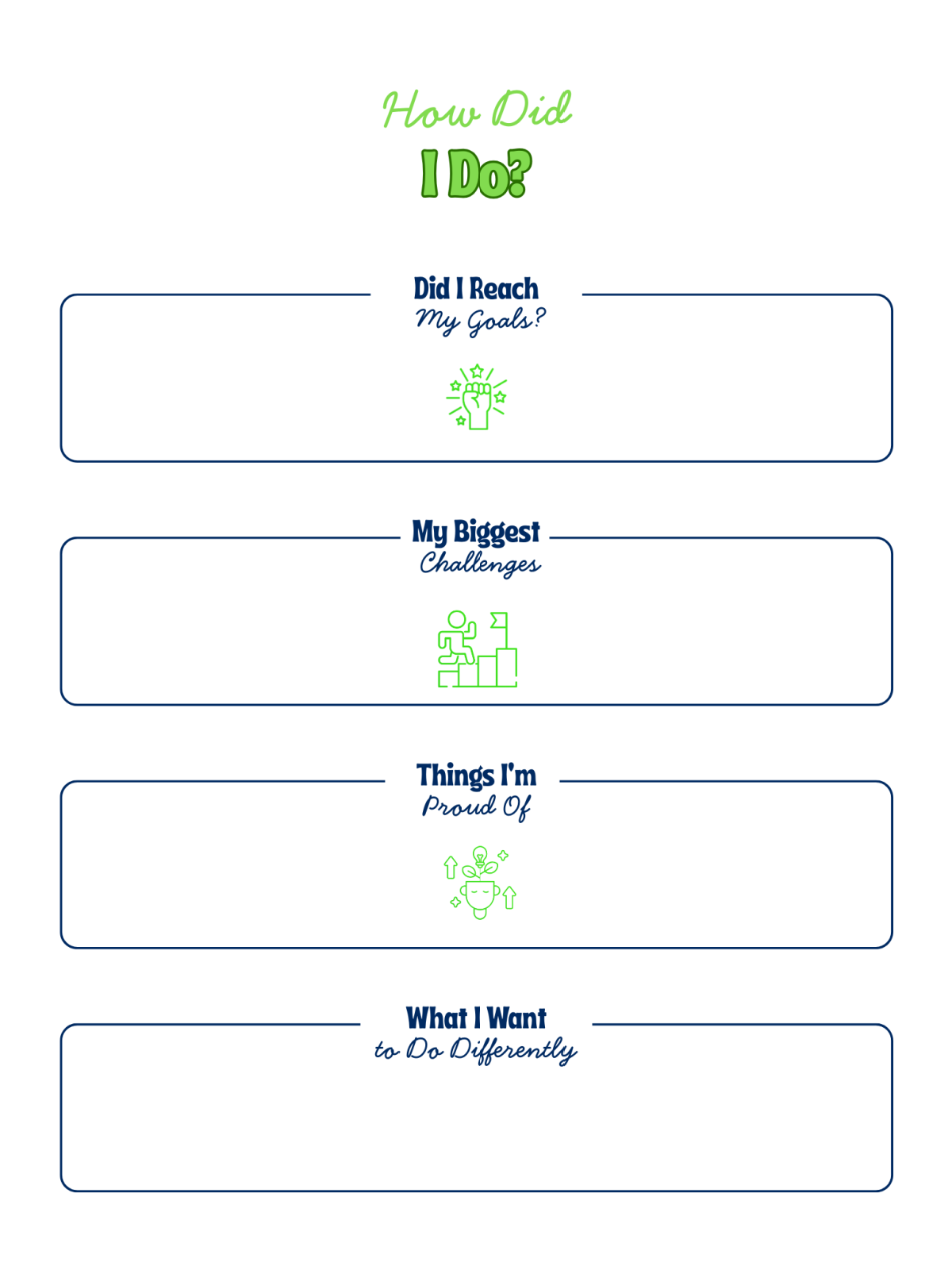 New Years Printables- blue boxes and text with green text and images -Kids Activities Blog