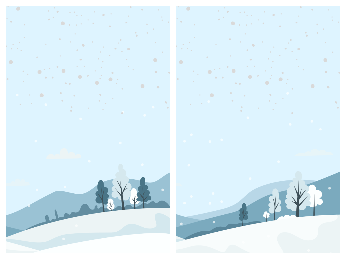 Reading Tracker- two different snowy backgrounds with trees- Kids Activities Blog