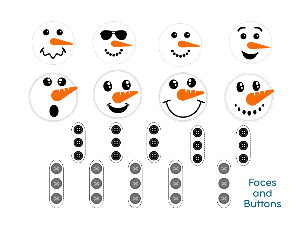 Reading Tracker- snow man faces and buttons- Kids Activities Blog