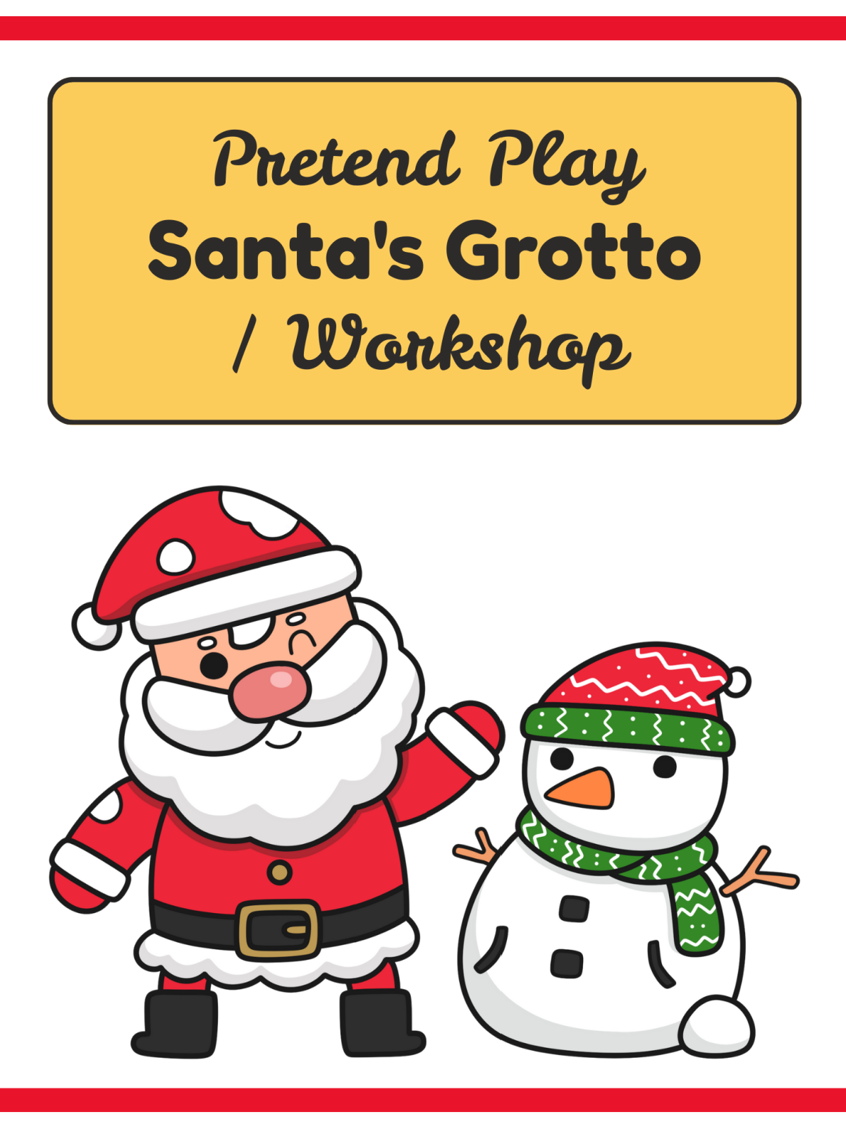 Santa's Workshop- cover printed pdf file with text and images - Kids Activities Blog