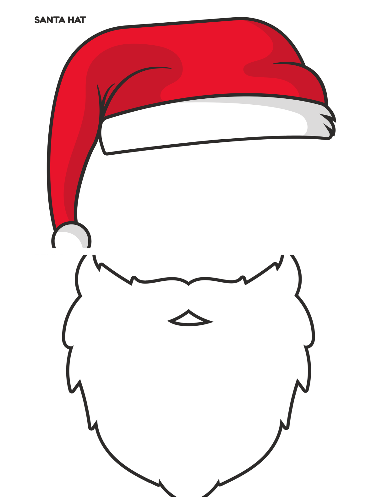 Santa's Workshop- red hat and white beard paper disguise - Kids Activities Blog