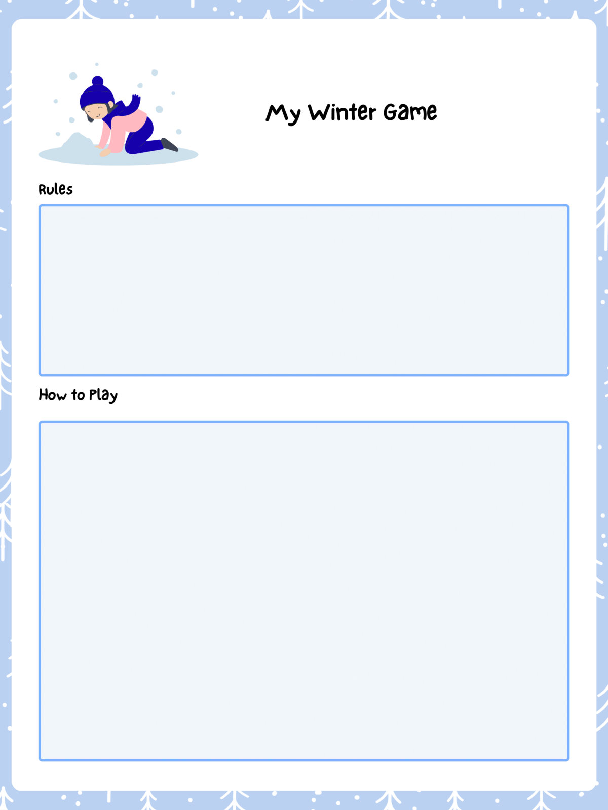 Snow Day Activity Book- 2 blanks with images and text- Kids Activities Blog
