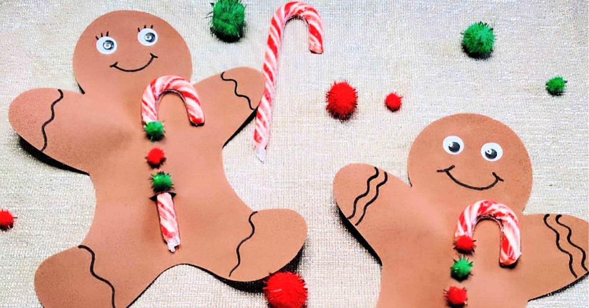 Festively Fun Gingerbread Man Candy Cane Holder