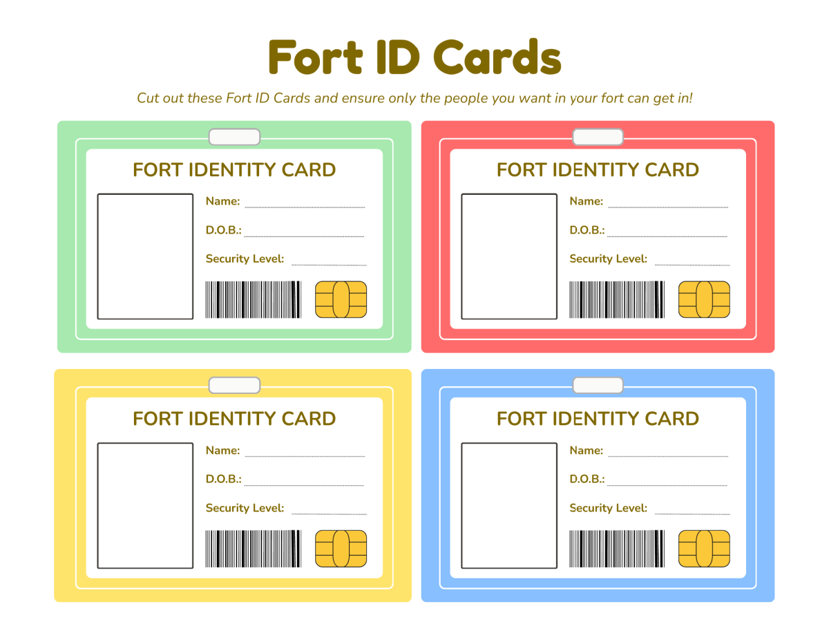 Build A Fort Kit- Red green yellow blue fort ID cards- Kids Activities Blog