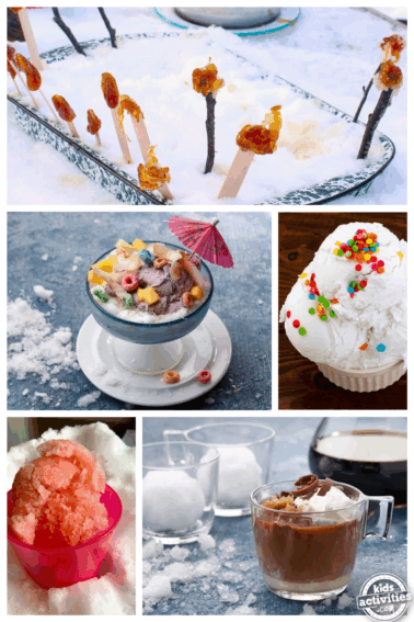 Snow treats and text